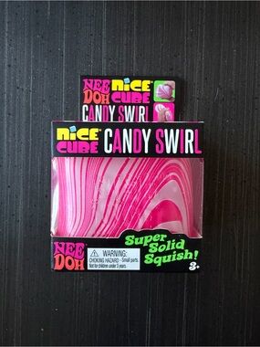 Needoh “Candy Swirl” Nice Cube Pink & White